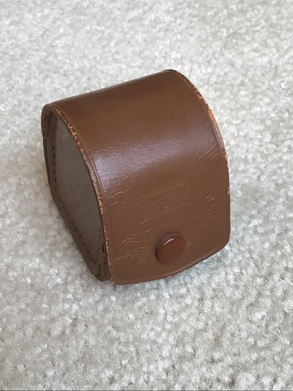 Vintage Chiyoko Brown Leather Case, 1 5/8” x 2”